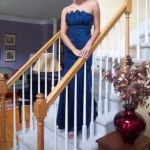 Navy Blue Mermaid Style Prom Dress